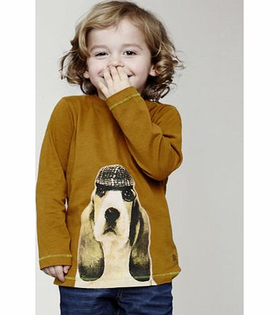 Bhs Boys Long Sleeved Dog Graphic Top, burnt orange