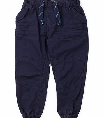 Bhs Boys Navy Herringbone Pull On Trousers, navy