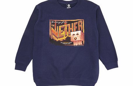Bhs Boys Navy Minecraft Print Sweatshirt, navy