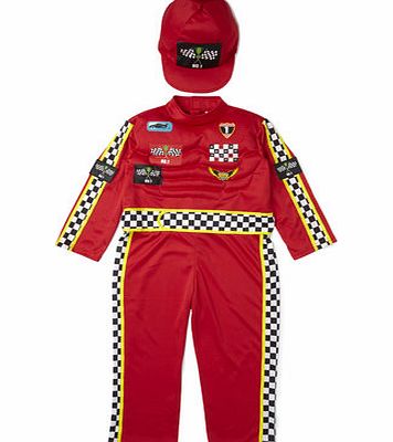 Bhs Boys Red Racing Driver Fancy Dress Outfit, red