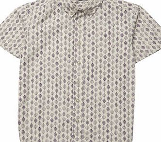 Bhs Boys Stone Leaf Print Shirt, stone 2077990263