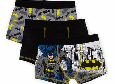 Bhs Boys Three Pack Batman Trunks, grey/black