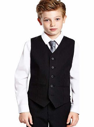 Bhs Boys Turin Pin Stripe Waistcoat, black 2057478513