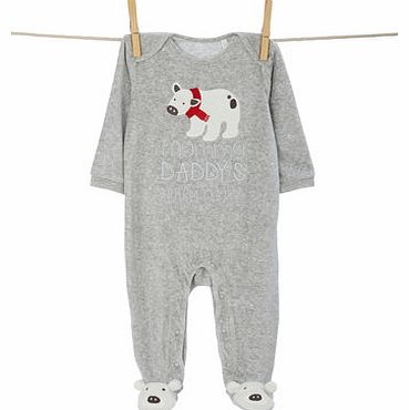 Bhs Boys Unisex Polar Bear Velour All In One