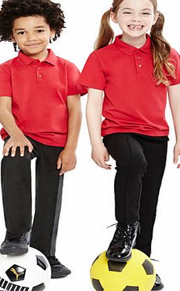 Bhs Boys Unisex Red 3 Pack School Polo Shirts, red