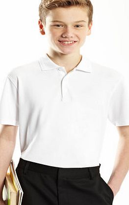 Boys White Senior Boys 2 Pack School Polo