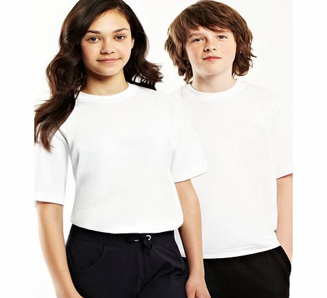 Bhs Boys White Senior Unisex 2 Pack School T-Shirts,