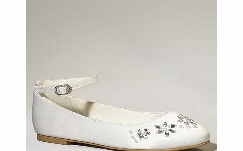 Bhs Bridesmaid Lily Flower Gem Shoes, ivory 1121880904