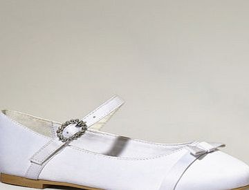 Bhs Bridesmaids Communion White Jane Bow Shoes,