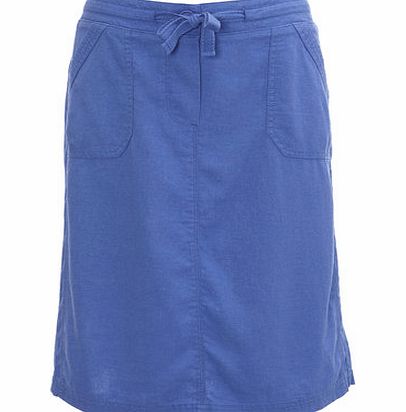 Bhs Bright Blue Linen Blend Skirt, cornflower