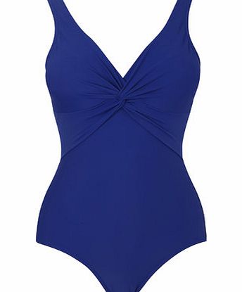 Bhs Bright Blue Twist Detail Tummy Control Swimsuit,