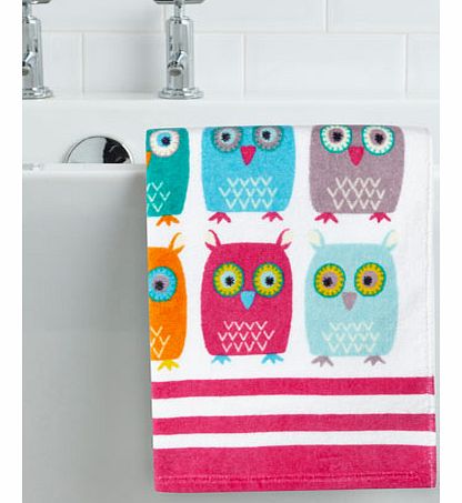 Bhs Bright Owl Print Hand Towel, brights 1930861295