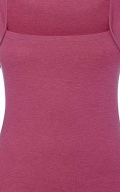 Bhs Bright Pink Marl Square Neck Vest, bright pink