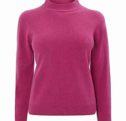 Bhs Bright Pink Petite Turtle Neck Jumper, pale pink