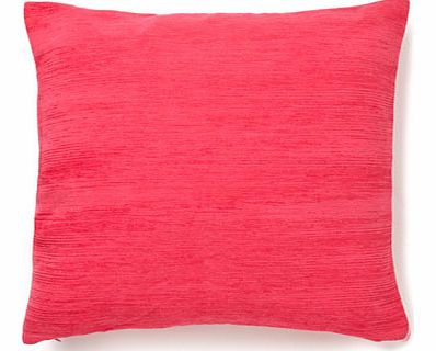 Bhs Bright pink plain chenille cushion, bright pink