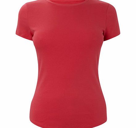 Bright Pink Short Sleeve Crew Neck, bright pink