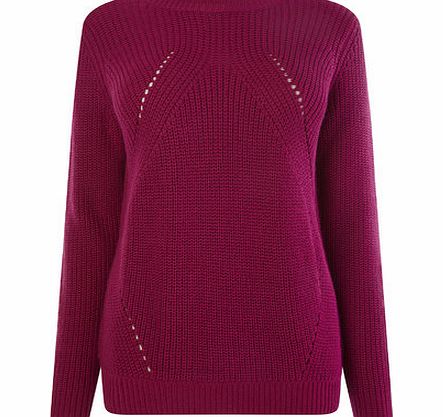 Bright Pink Transfer Rib Jumper, bright pink