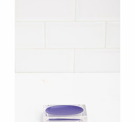 Bhs Bright purple square resin soap dish, bright