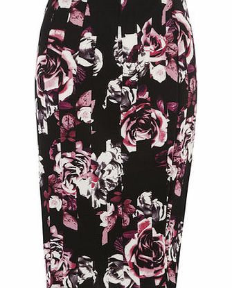 Bhs Broken Rose Print Pencil Skirt, pink 19125400528