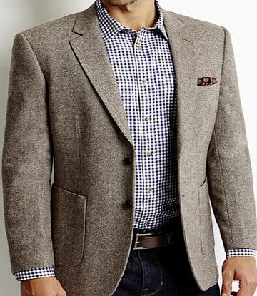 Bhs Brown Herringbone with Wool Regular Fit Blazer,