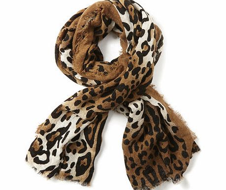 Bhs Brown Leopard Woven Scarf, brown 6610350481