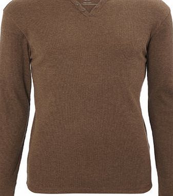 Bhs Brown Long Sleeve Rib Top, Brown BR54R05FBRN
