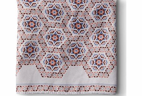 Bhs Brown Orange Hexagonal Print Pocket Square,