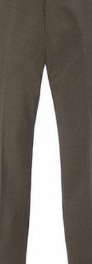 Bhs Brown Regular Fit Flat Front Trousers, Brown