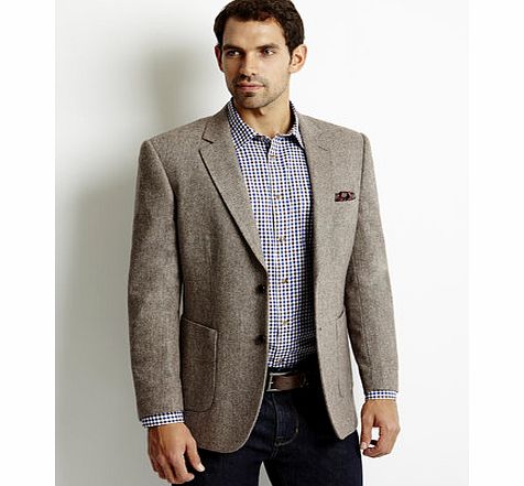 Bhs Brown Regular Fit Herringbone with Wool Blazer,