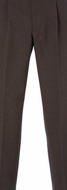 Bhs Brown Stripe Regular Fit Pleat Front Trousers,