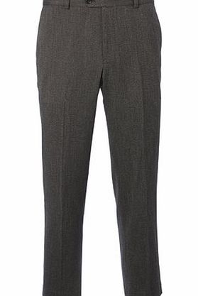 Bhs Brown Tweed Regular Fit Trousers, Brown