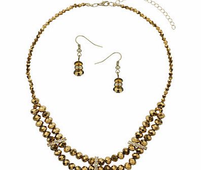 Bhs Brown Two Row Jewellery Set, brown 12175800481