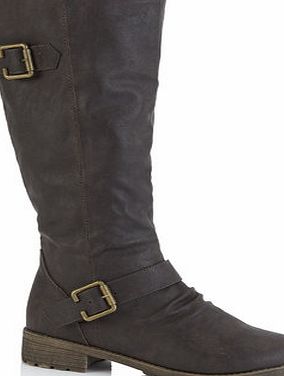 Bhs Brown Warm Lined Casual Biker Boot, brown