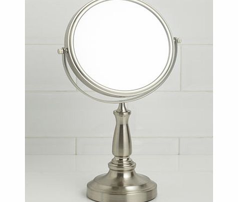 Bhs Brushed chrome super magnifying mirror, chrome