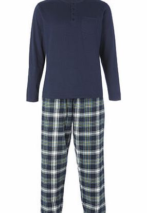Bhs Brushed Cotton Pyjamas, Navy BR62P09FNVY