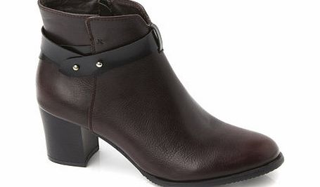 Bhs Burgundy Jill Block Heel Ankle Boot, burgundy