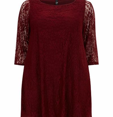 Bhs Burgundy Lace Tunic, red 12610773874