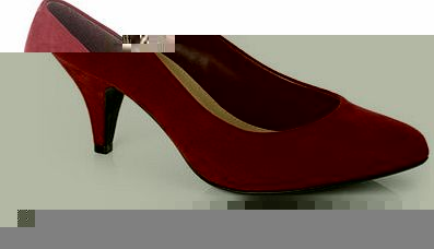 Bhs Burgundy Microsuede Fashion Wide Fit Court Shoe,
