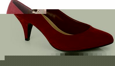 Bhs Burgundy Microsuede Fashion Wide Fit Court Shoe,