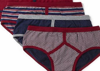 Bhs Burgundy Mix 4 Pack Design Briefs, Red BR60B02FBUR