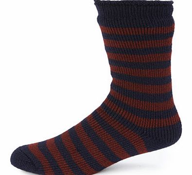 Bhs Burgundy Stripe Heatholder Socks, Red BR61H04DRED