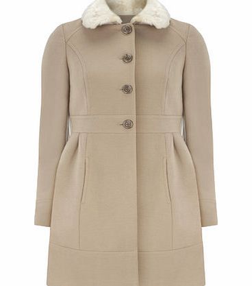 Bhs Camel Fit and Flare Coat, camel 19128430114
