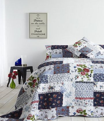 Bhs Casey (Denim Floral) Bedspread, blue 31800181483