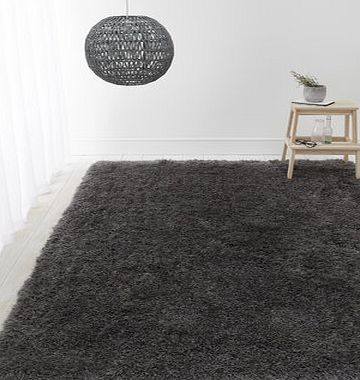 Bhs Charcoal Capri Shaggy Shimmer Rug 160x230cm,