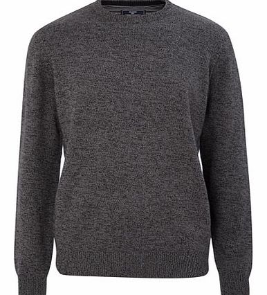 Charcoal Cotton Crew Neck, Grey BR53B03FGRY