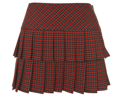bhs Check pleat double layer skirt