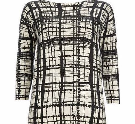 Bhs Checked Heart Jumper, black/white 12033612786