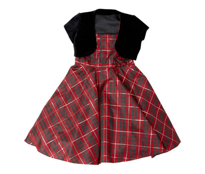 Checked party dress with bolero