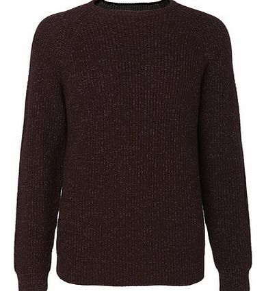 Bhs Chunky Cotton Crew Neck Jumper, Red BR53B07FRED