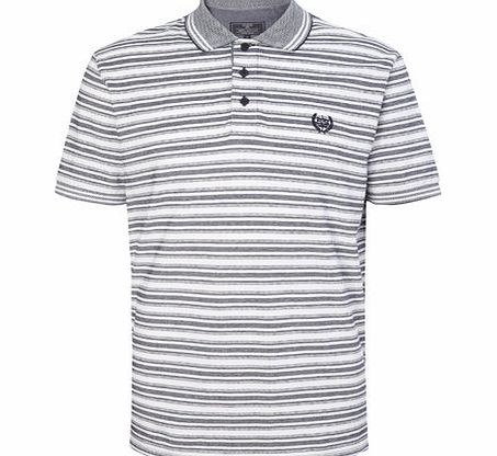 Bhs Classic Striped Polo Shirt, White BR52P24GWHT